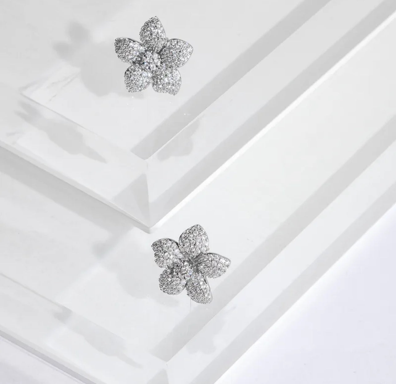 Diamond Flower Earrings
