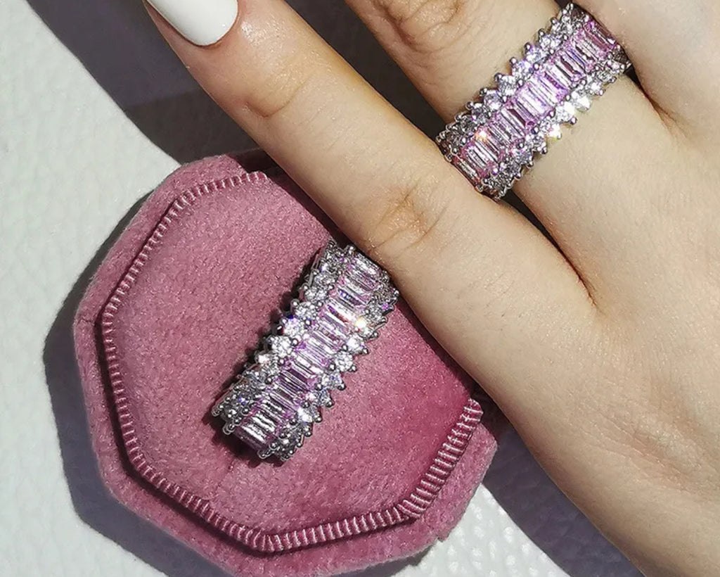 3 Row Full Diamond Ring