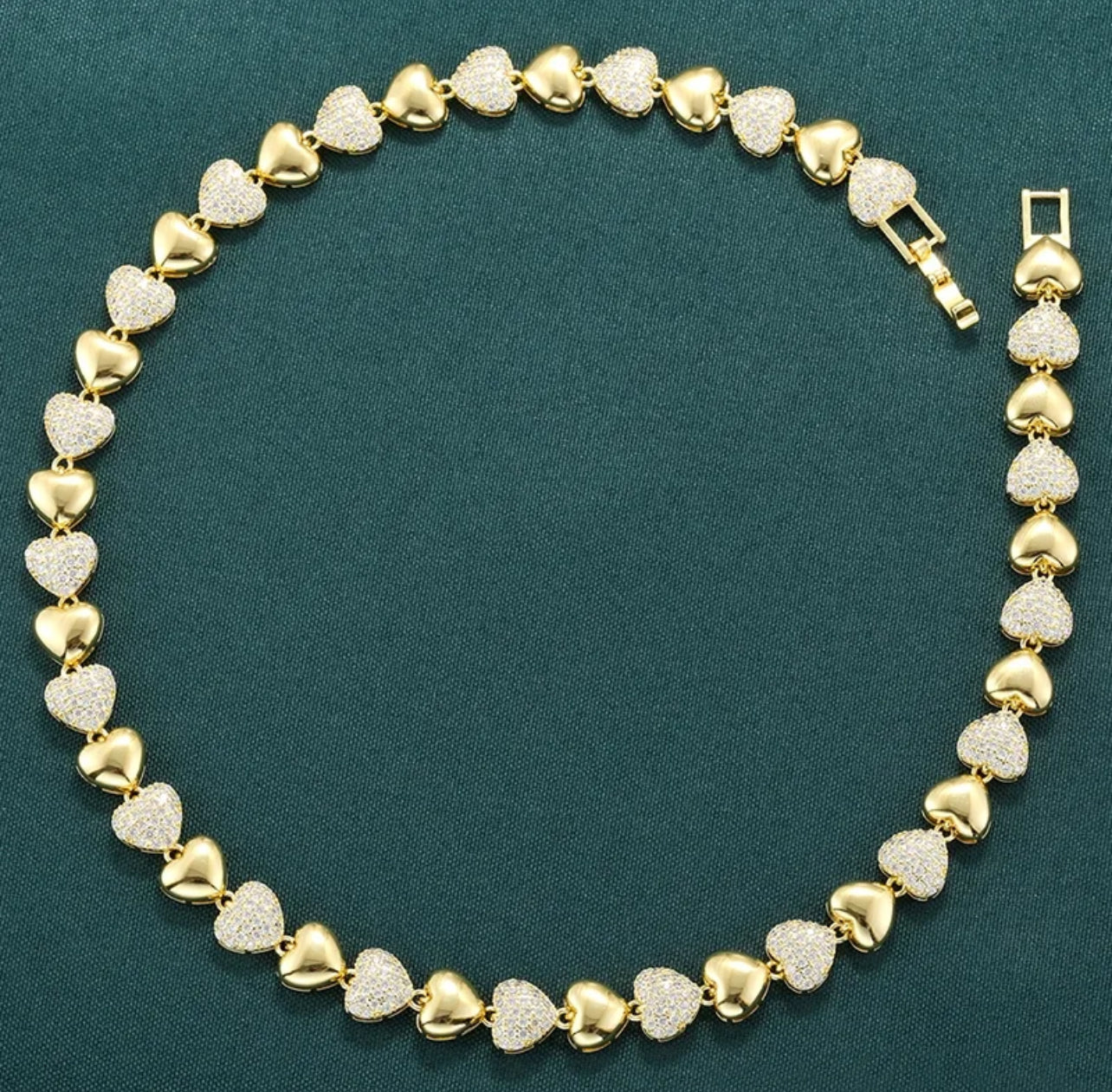 Bubble Heart Shaped Bracelet & Necklace Set