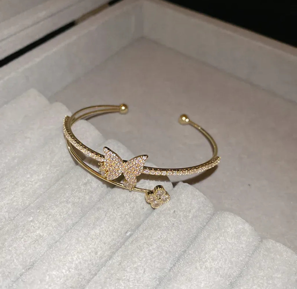 Diamond Butterfly Bangle