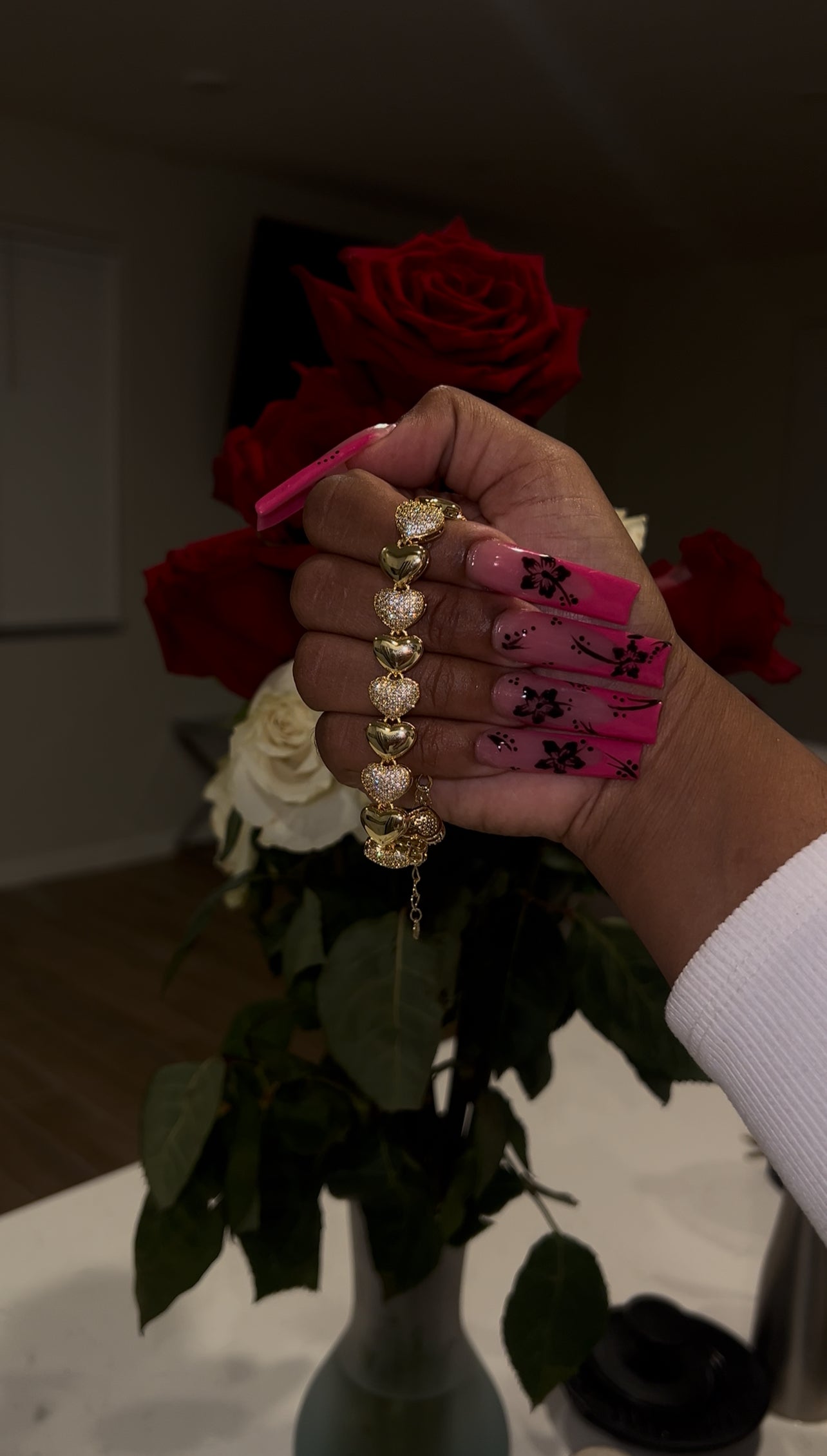 Bubble Heart Shaped Bracelet & Necklace Set